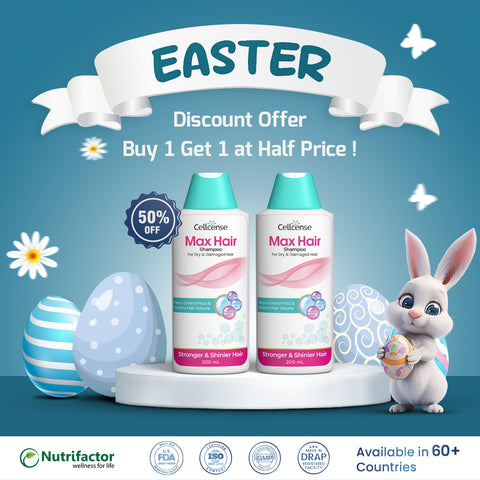 Max Hair Anti-Dandruff Shampoo Easter Offer | Buy 1 Get 1 at Half Price
